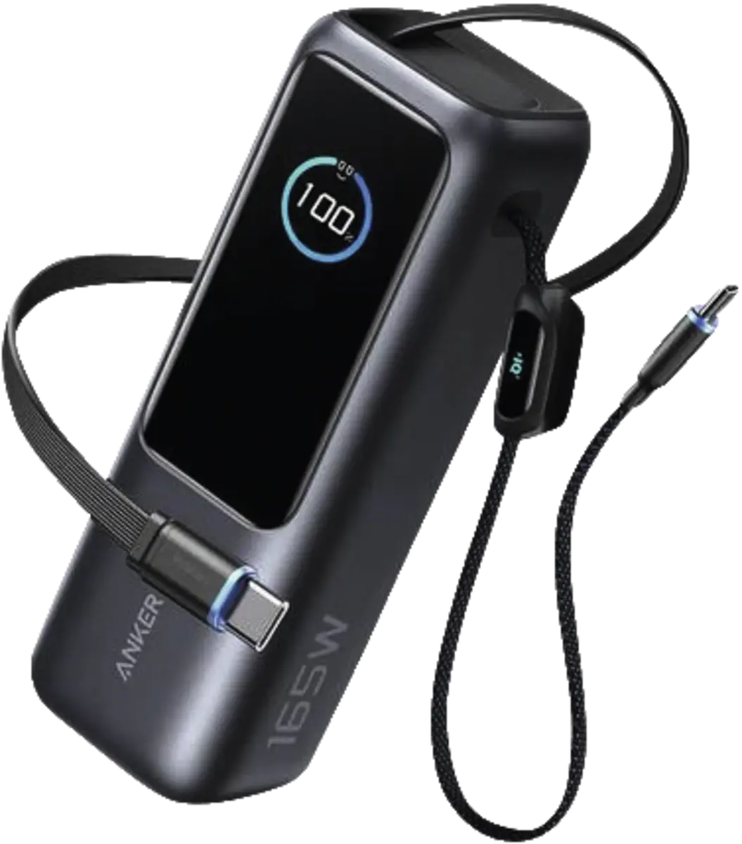 Zolo Power Bank (25,000 mAh, 165W, Retractable USB-C Cable