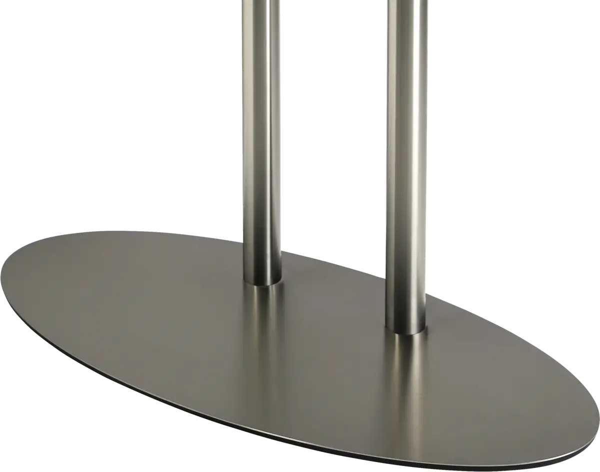 Voet 98x45cm ovaal RVS voor dubbele kolom