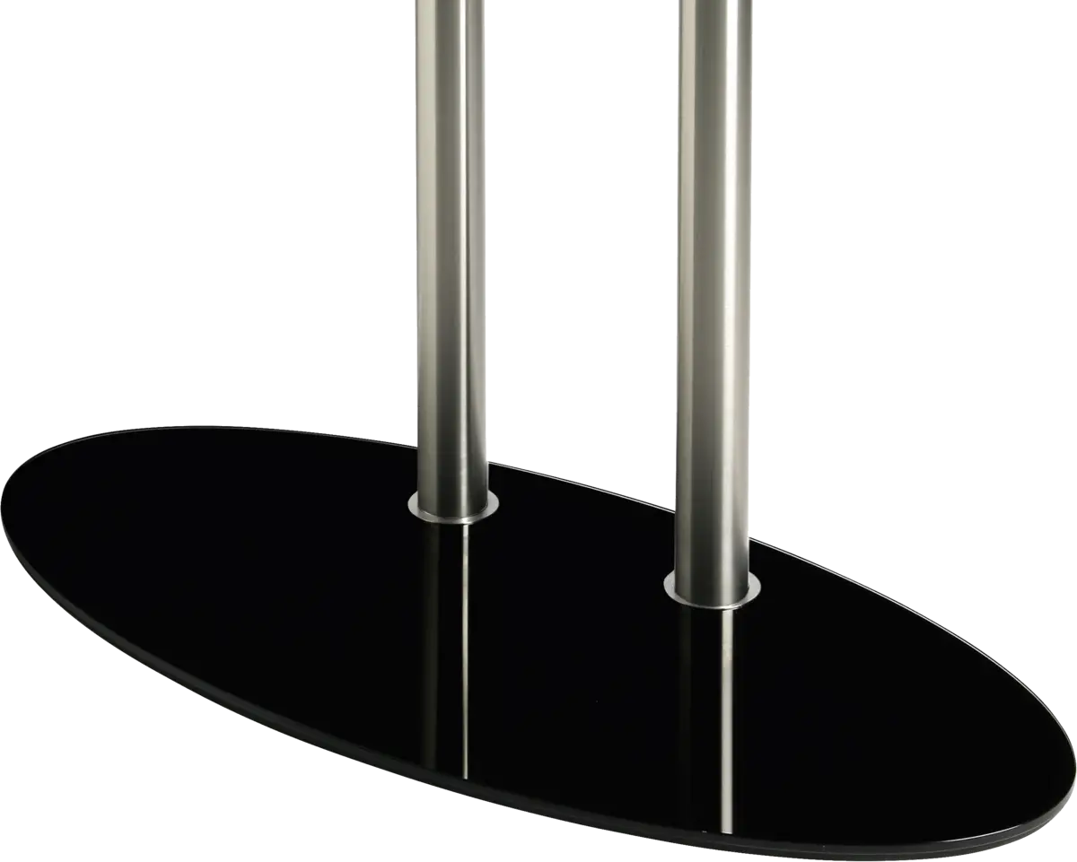 Voet 98x45cm ovaal zwart glas voor dubbele kolom