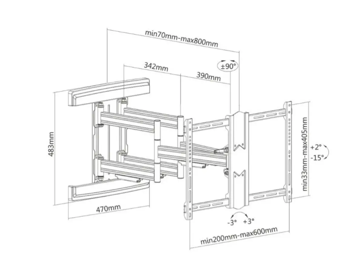 WME602 TV muursteun 37-80 dubbele arm tot 80 cm