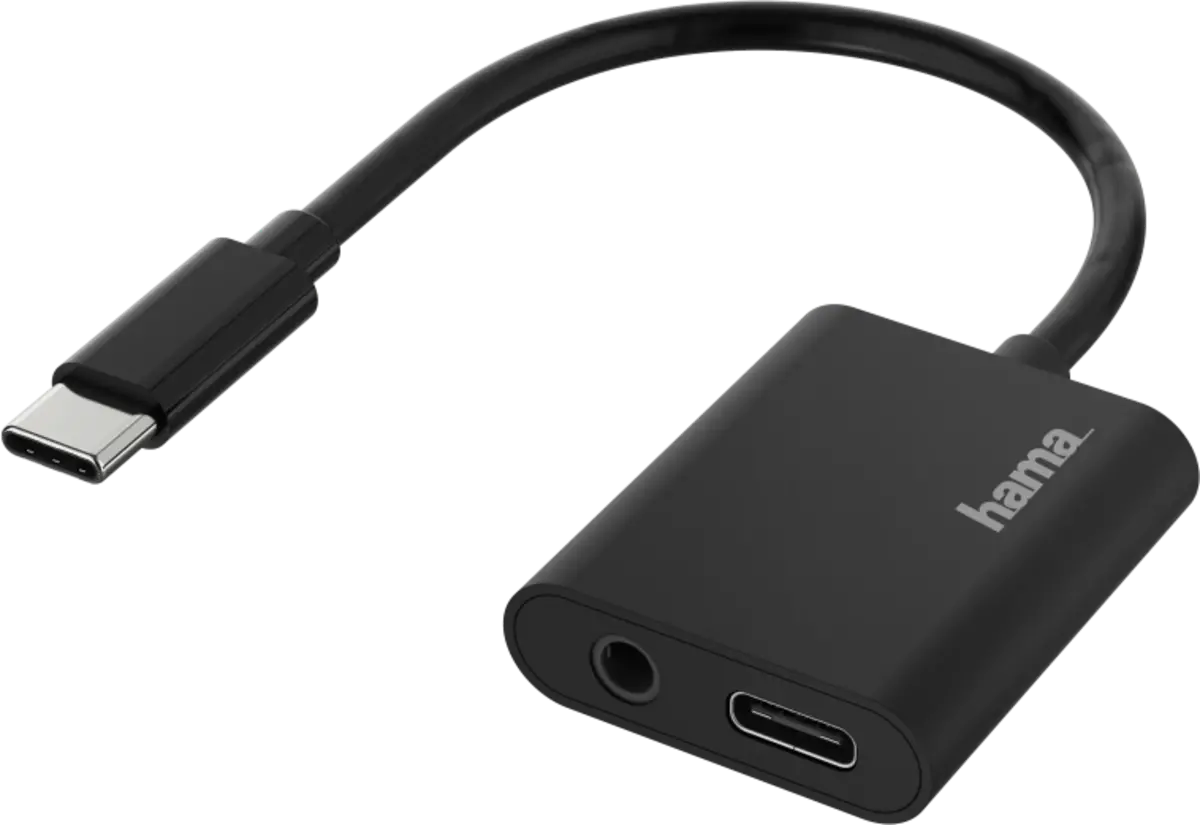 Audio-adapter, 2in1, USB-C-St. - 3,5-mm-jack/USB-C-aansl.