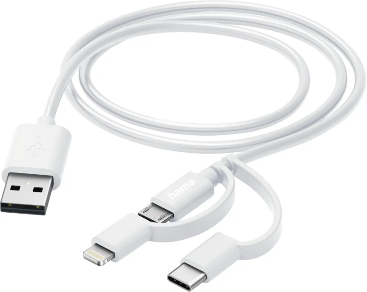 Laad/synchrokabel 3 in 1 met micro USB/USB type-C/lightning