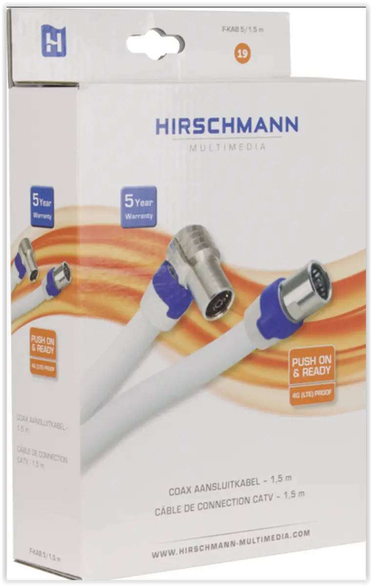 CATV aansluitkabel met IEC female en F male connector