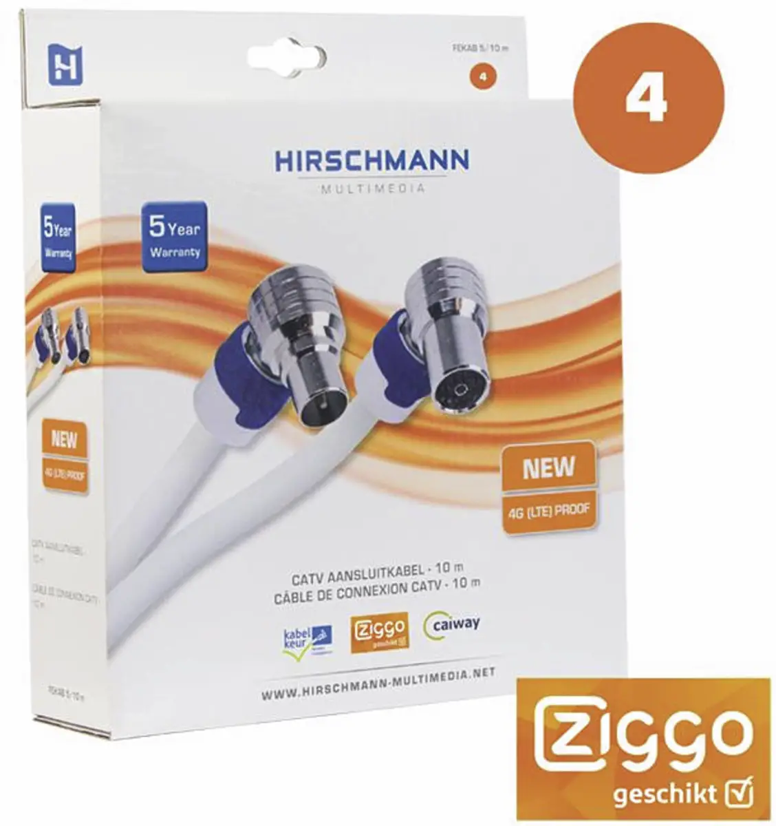 FEKAB 5/10 m Aansluitkabel IEC 10m 4G proof