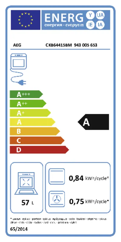 AEG CKB64415BM energielabel
