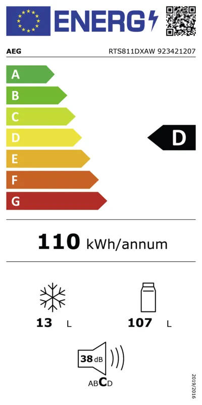 AEG RTS811DXAW energielabel