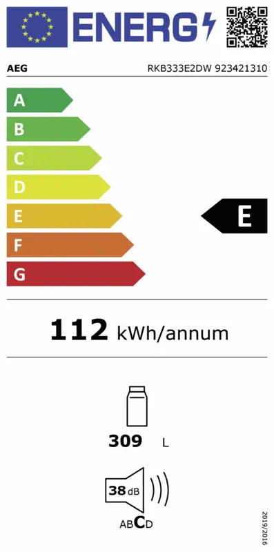 AEG RKB333E2DW energielabel