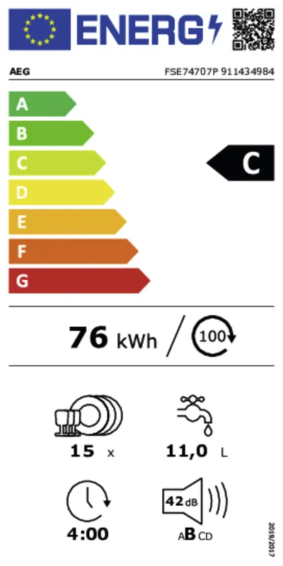 AEG FSE74707P energielabel