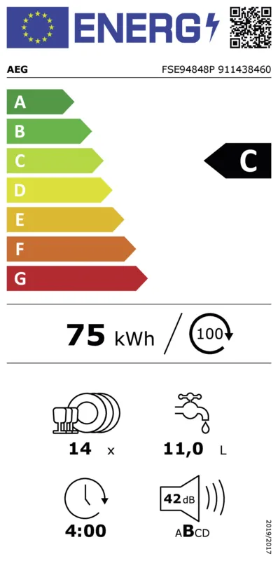 AEG FSE94848P energielabel
