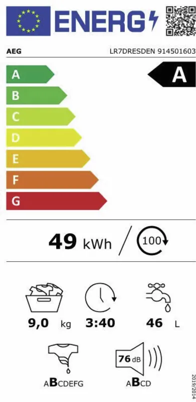 AEG LR7DRESDEN energielabel