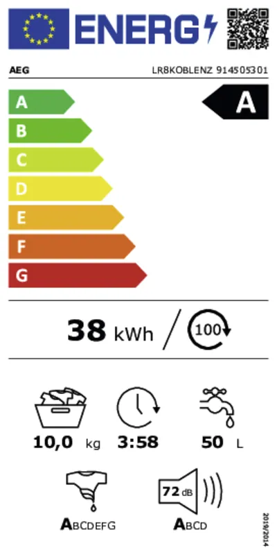 AEG LR8KOBLENZ energielabel