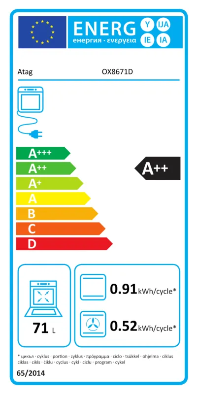 ATAG OX8671D energielabel