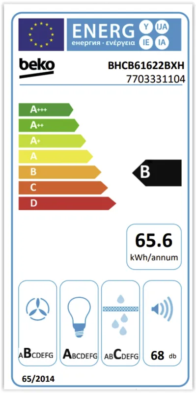 Beko BHCB61622BXH energielabel