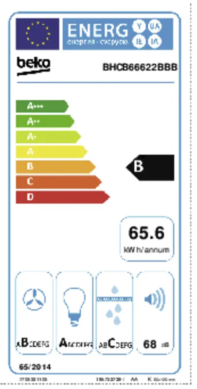 Beko BHCB66622BBB energielabel