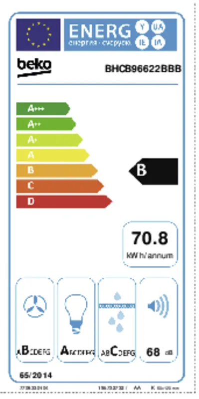 Beko BHCB96622BBB energielabel