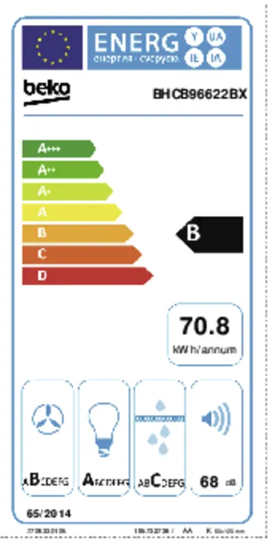 Beko BHCB96622BX energielabel