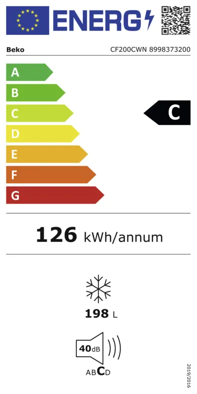 Beko CF200CWN energielabel
