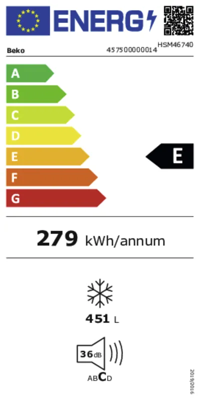 Beko HSM46740 energielabel