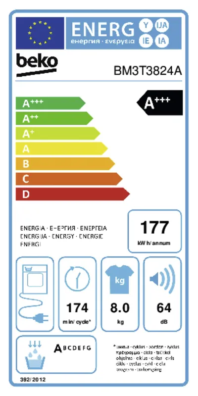 Beko BM3T3824A energielabel