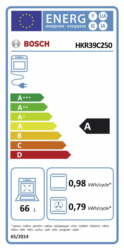 Bosch HKR39C250 energielabel