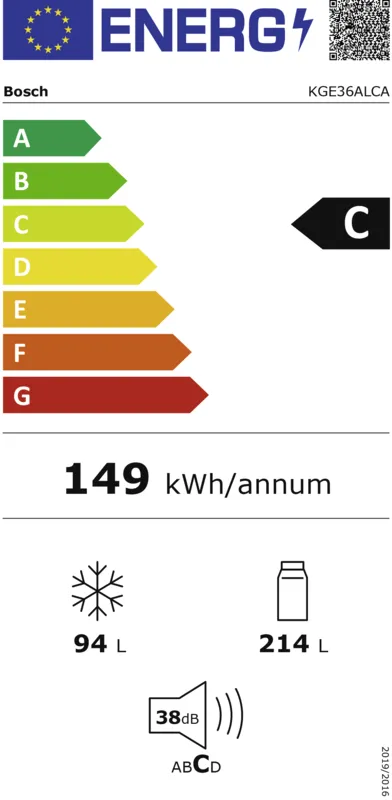 Bosch KGE36ALCA energielabel