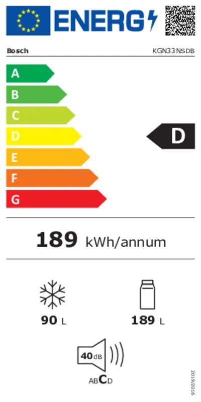 Bosch KGN33NSDB energielabel