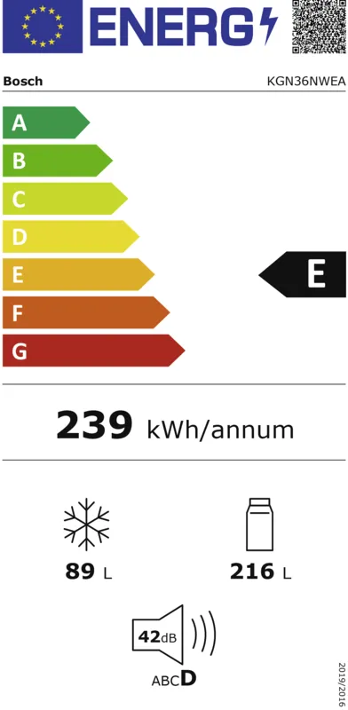 Bosch KGN36NWEA energielabel