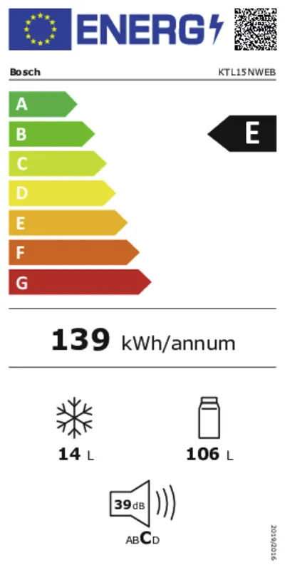 Bosch KTL15NWEB energielabel