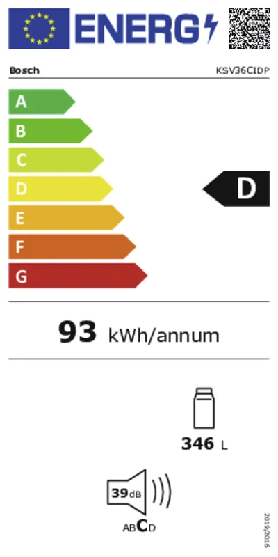 Bosch KSV36CIDP energielabel