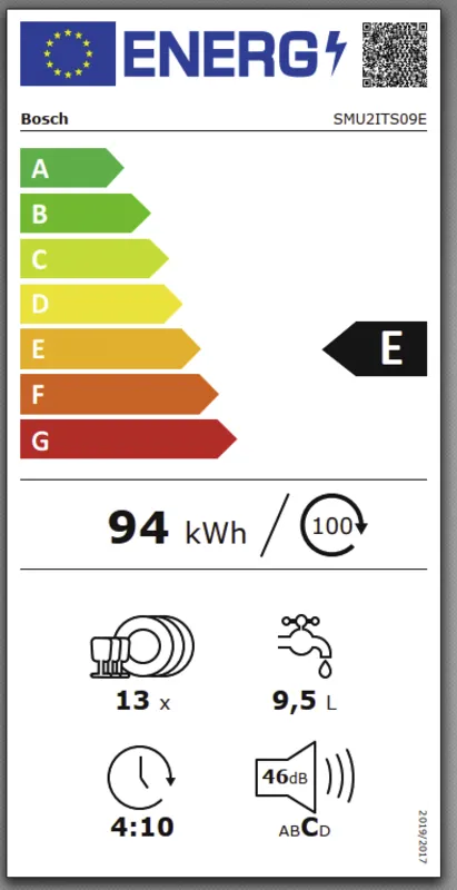 Bosch SMU2ITS09E energielabel