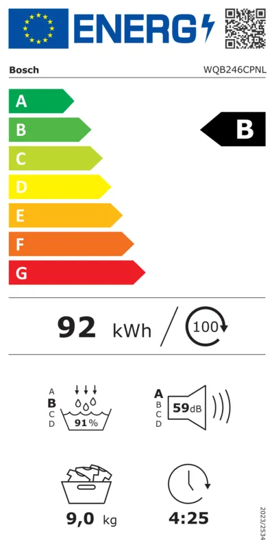 Bosch WQB246CPNL energielabel