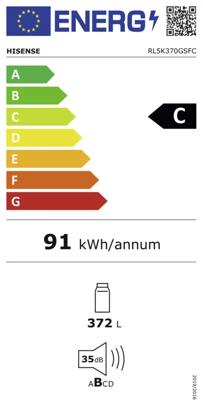 Hisense RL5K370GSFC energielabel