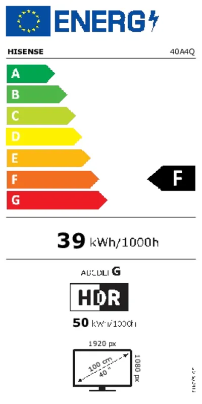 Hisense 40A4Q energielabel