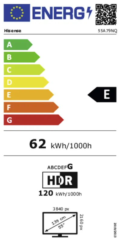 Hisense 55A79NQ energielabel