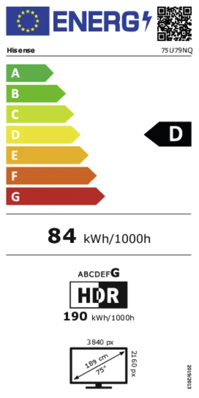 Hisense 75U79NQ energielabel