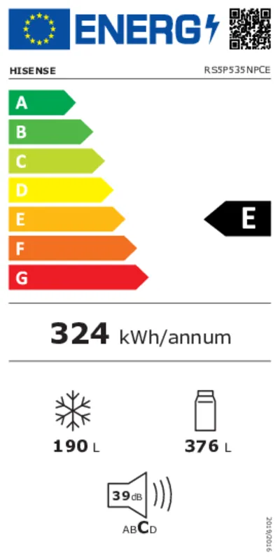 Hisense RS5P535NPCE energielabel