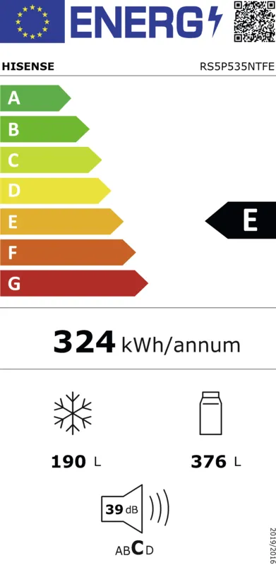 Hisense RS5P535NTFE energielabel