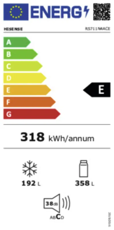 Hisense RS711N4ACE energielabel