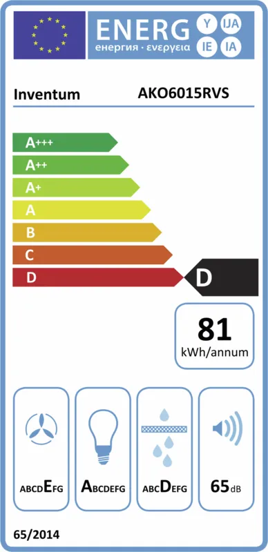 Inventum AKO6015RVS energielabel