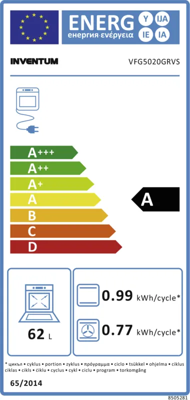 Inventum VFG5020GRVS energielabel