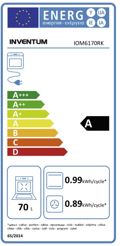 Inventum IOM6170RK energielabel