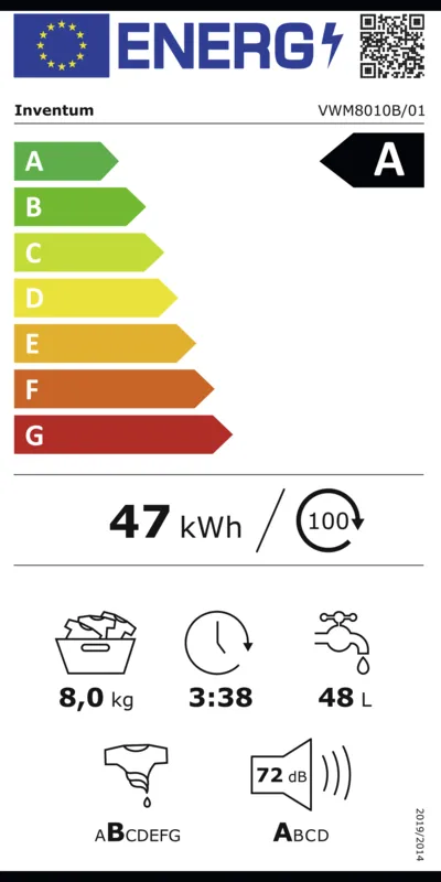Inventum VWM8010B energielabel