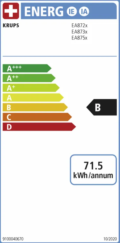 Krups EA872B energielabel