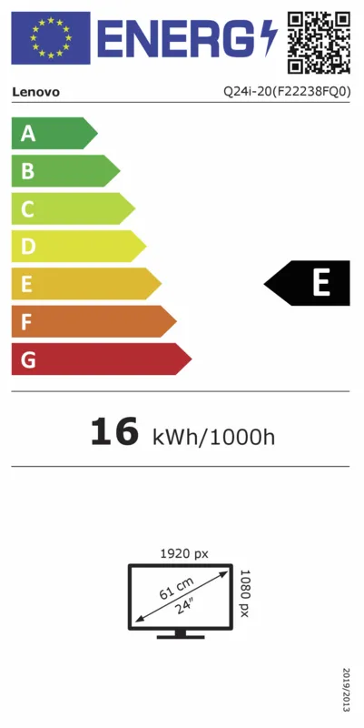 Lenovo Q24i-20 energielabel