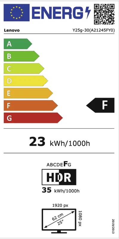 Lenovo Y25g-30 energielabel