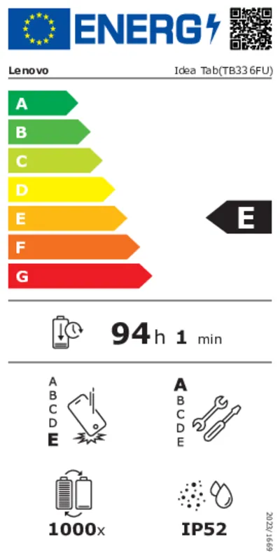 Lenovo Idea Tab + Stift (TB336FU) energielabel