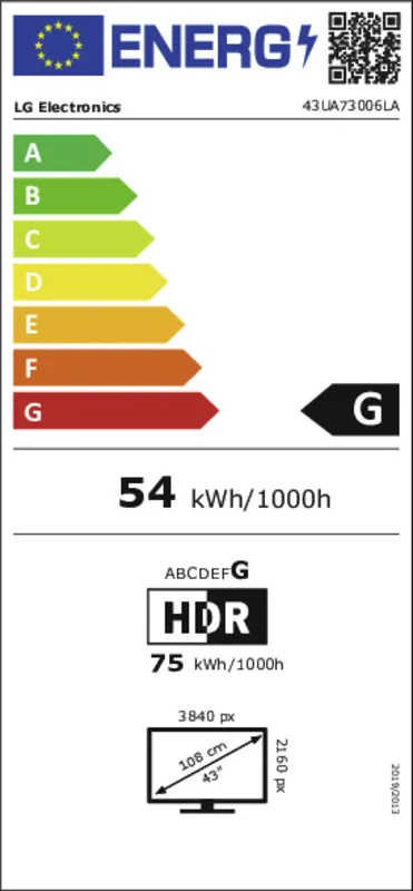 LG 43UA73006LA.AEUQ energielabel