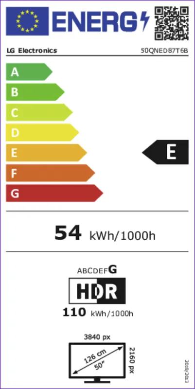 LG 50QNED87T6B energielabel