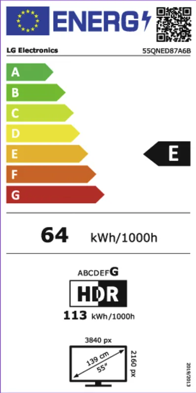 LG 55QNED87A6B.AEU energielabel