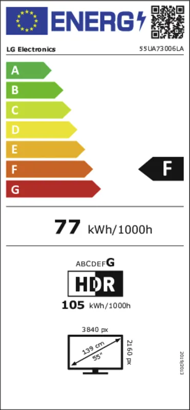 LG 55UA73006LA.AEUQ energielabel